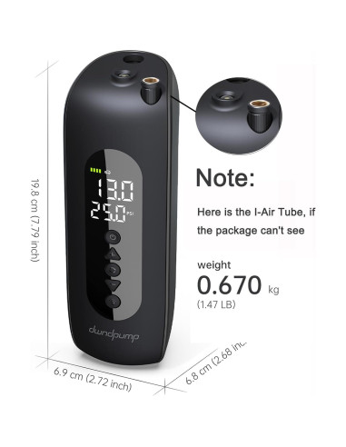 Compresor de Aire Portátil dwndpump DP2 150 PSI Batería 12V