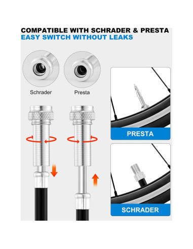 Bomba de Bicicleta Mini JULAI con Manómetro 160 PSI
