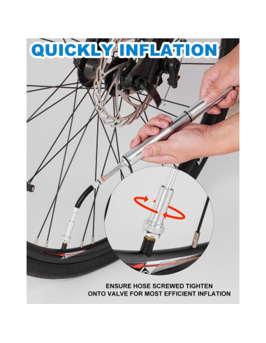 Bomba de Bicicleta Mini JULAI con Manómetro 160 PSI