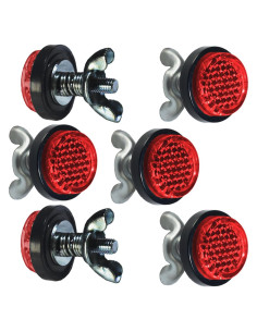 Reflectores Circulares Mini LordandLand Rojos 25mm (6 Piezas)