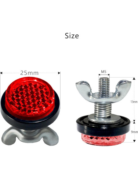 Reflectores Circulares Mini LordandLand Rojos 25mm (6 Piezas)