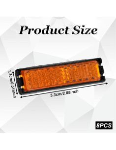 8 Reflectores de Pedal de Bicicleta TIESOME Naranja Seguridad 2