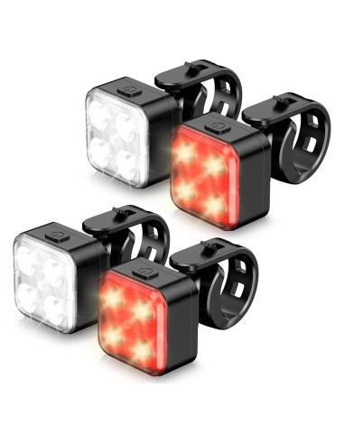 Juego de luces recargables para bicicleta Akale, 2 piezas, IPX4