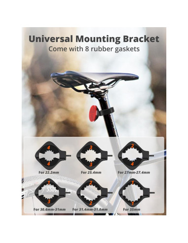 Soporte para AirTag SUPMEGA con reflector para bicicleta - Impermeable