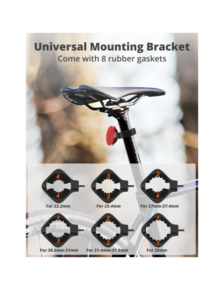 Soporte para AirTag SUPMEGA con reflector para bicicleta - Impermeable