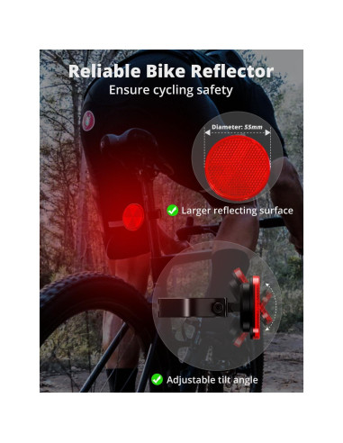 Soporte para AirTag SUPMEGA con reflector para bicicleta - Impermeable