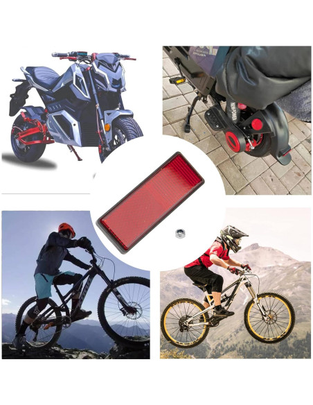 4 Reflectores Rectangulares Rrina Rojo 31.8x87.7mm para Motocicleta