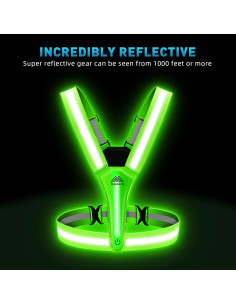 Chaleco Reflectante LED Topward Verde para Correr y Caminar 2
