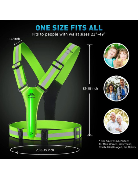 Chaleco Reflectante LED Topward Verde para Correr y Caminar