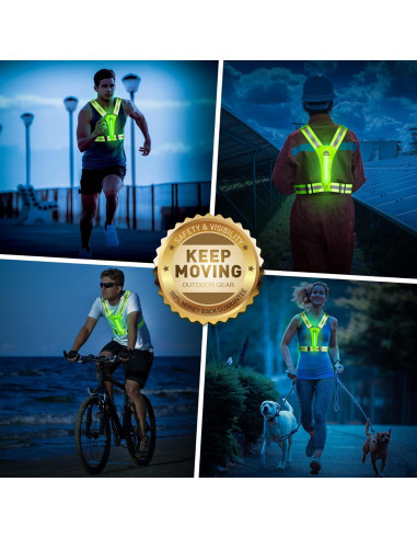 Chaleco Reflectante LED Topward Verde para Correr y Caminar
