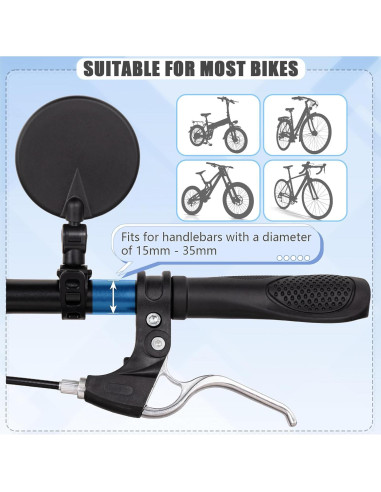 Espejos Convexos para Bicicleta TAGVO - 2 Pack Ajustables