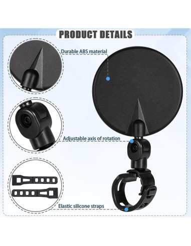 Espejos Convexos para Bicicleta TAGVO - 2 Pack Ajustables