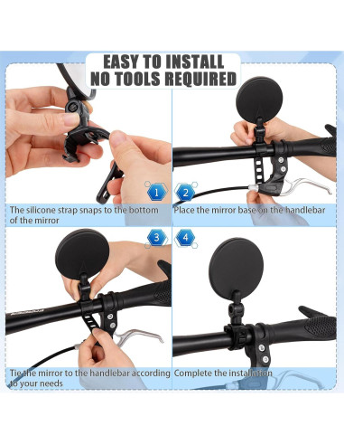 Espejos Convexos para Bicicleta TAGVO - 2 Pack Ajustables