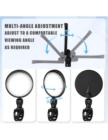 Espejos Convexos para Bicicleta TAGVO - 2 Pack Ajustables