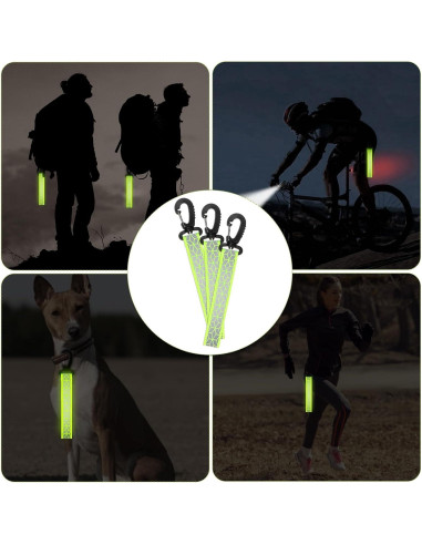 6 Correas Reflectantes Verdes InnoHHustle para Mochilas