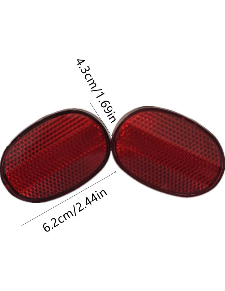 Reflectores Traseros de Bicicleta FJYXCHENXM 62x43mm 2 Pcs Reflectores Traseros de Bicicleta FJYXCHENXM 62x43mm 2 Pcs