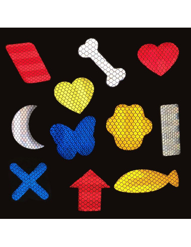 50 Calcomanías Reflectantes Fenaetimo 5x5cm para Seguridad