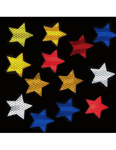 50 Calcomanías Reflectantes Fenaetimo 5x5cm para Seguridad