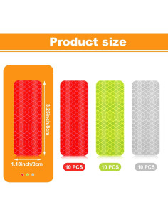 30 Calcomanías Reflectantes de Advertencia Numyew 3x8 cm 2