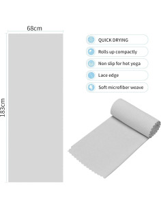 Toallas de Yoga Caliente MOONSMILE 2 Paquete Antideslizante 182x67cm 2