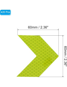 Calcomanías Reflectantes PATIKIL 30 Pcs Verde Fluorescente 6x6cm 2