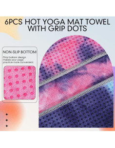Toallas de Yoga Peryiter 6 Pcs Antideslizantes Microfibra 183x63cm 2