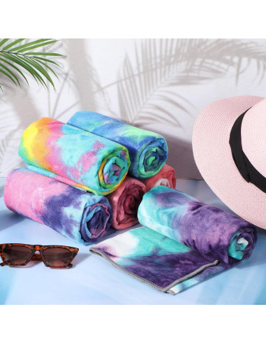 Toallas de Yoga Peryiter 6 Pcs Antideslizantes Microfibra 183x63cm