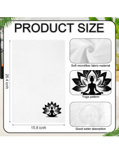 Toallas de Mano de Yoga Peryiter 6 Piezas Microfibra 40x66 cm 2