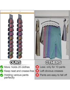 Aulock Organizador Colgante para Ropa 2 Piezas Gris 40 Compartimentos 2