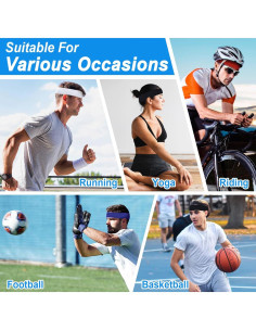 Banda de Sudor Deportiva Jueerun 4 Pcs Algodón Unisex 2