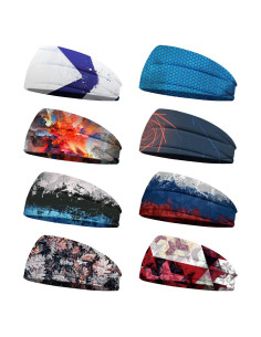 8 Diademas Antideslizantes obmwang para Sudor - Fitness Unisex