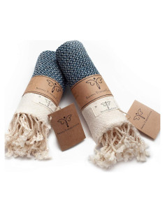 Juego de 2 Toallas de Mano Smyrna Algodón Turco 40x16 cm