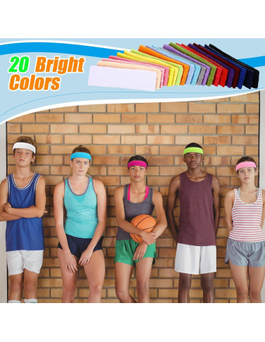 240 Bandas de Sudor Neón Jiuguva para Ejercicio Unisex