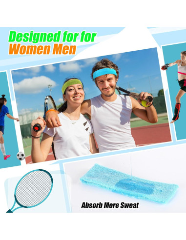 240 Bandas de Sudor Neón Jiuguva para Ejercicio Unisex