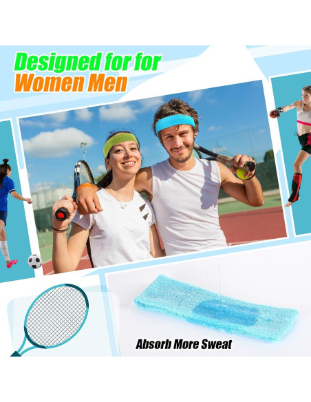 240 Bandas de Sudor Neón Jiuguva para Ejercicio Unisex