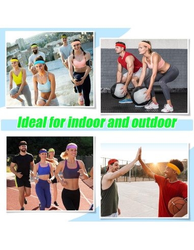 240 Bandas de Sudor Neón Jiuguva para Ejercicio Unisex