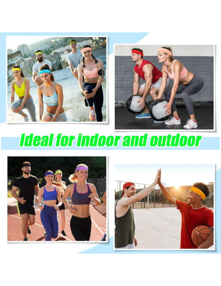 240 Bandas de Sudor Neón Jiuguva para Ejercicio Unisex