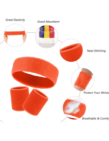 Conjunto de 30 Muñequera y Diademas Samoyee Neón Deportivas