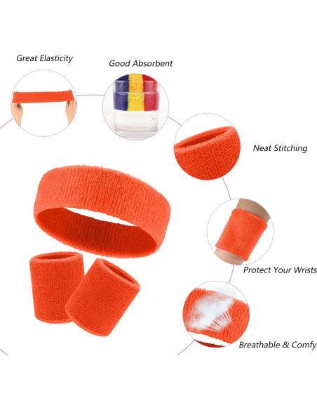 Conjunto de 30 Muñequera y Diademas Samoyee Neón Deportivas