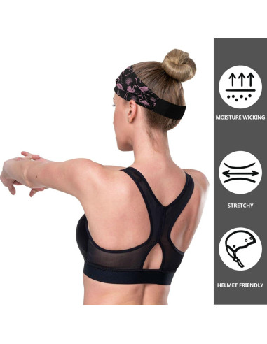 Diadema Vintage Flamenco Rosa OTVEE para Fitness y Yoga