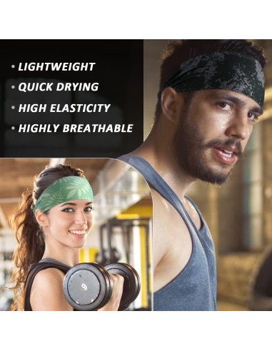 Bandas para la Cabeza Beister Unisex - Paquete de 5, Antideslizantes