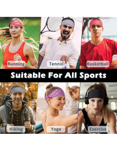 Bandas para la Cabeza Beister Unisex - Paquete de 5, Antideslizantes