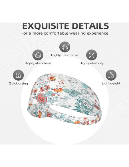 Diadema Elástica Boho Floral Genérico para Yoga y Fitness Diadema Elástica Boho Floral Genérico para Yoga y Fitness