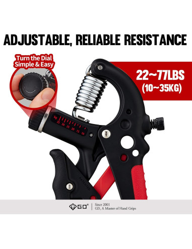 Agarrador de Fuerza de Agarre GD Grip2 Ajustable 10-35 kg