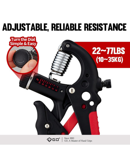 Agarrador de Fuerza de Agarre GD Grip2 Ajustable 10-35 kg