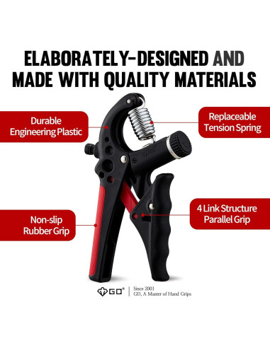 Agarrador de Fuerza de Agarre GD Grip2 Ajustable 10-35 kg