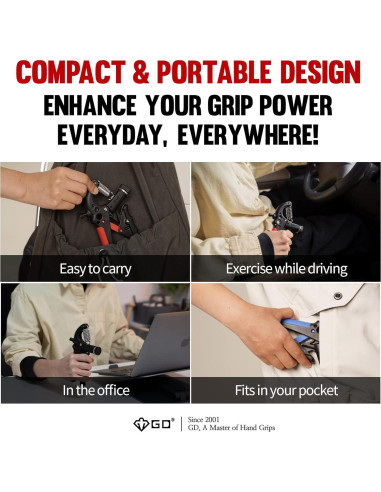 Agarrador de Fuerza de Agarre GD Grip2 Ajustable 10-35 kg