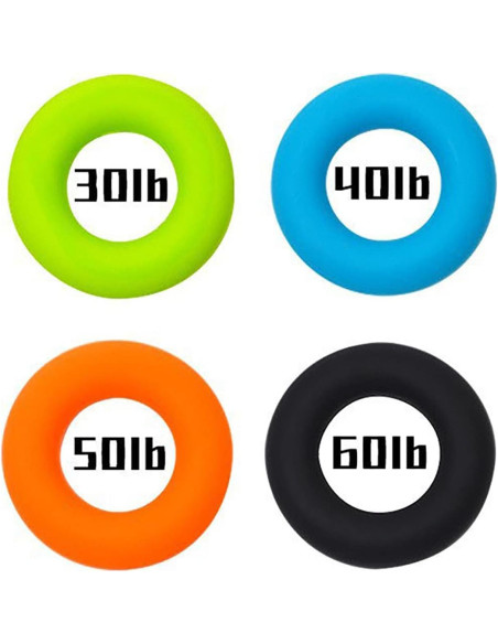 Juego de 4 Anillos de Fortalecimiento de Agarre Gouccpu 30-60LB