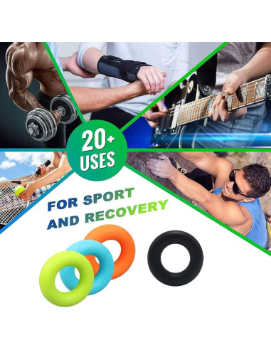 Juego de 4 Anillos de Fortalecimiento de Agarre Gouccpu 30-60LB