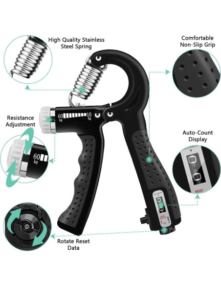 Entrenador de Fuerza de Agarre SUCITY - Resistencia Ajustable 5-60 kg